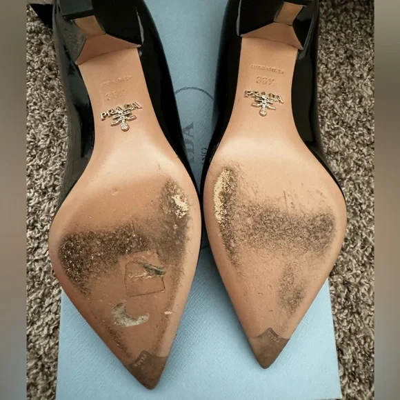 Prada kitty heels. Alzature Donna. Size 36.5. Patent Black - Picture 5 of 7